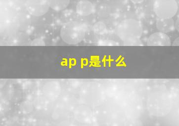 ap p是什么